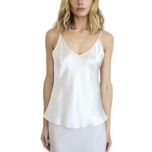 NEW BRAZEAU TRICOT silk charmese v cami in chiffon